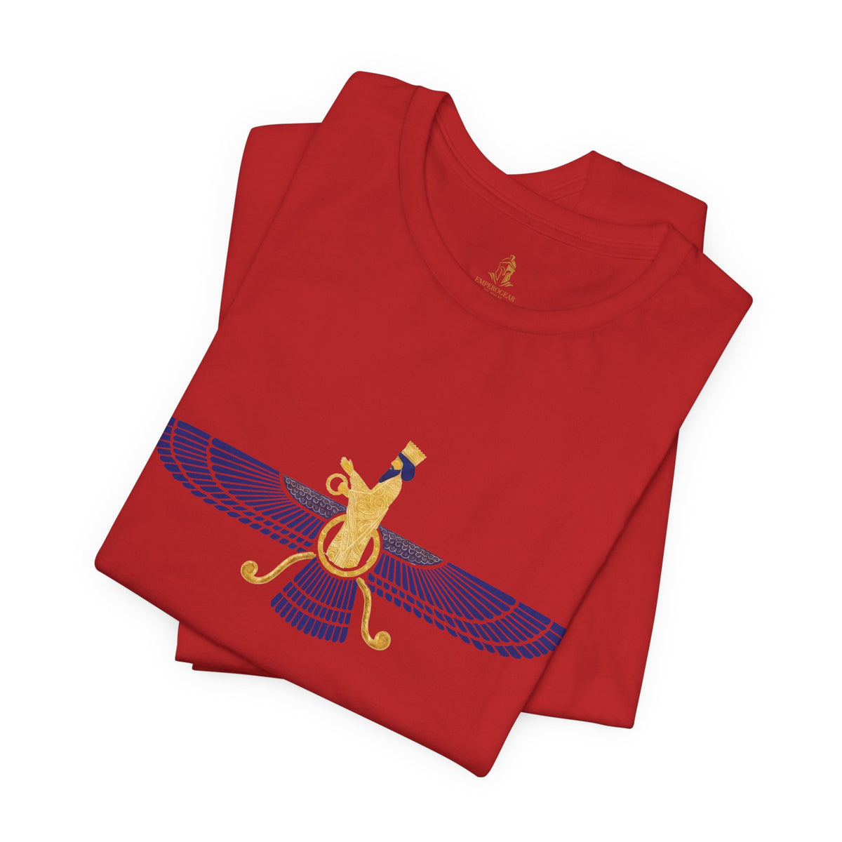 Lapis Lazuli Faravahar Zoroastrian Symbol T-Shirt – Ancient Persian Winged Sun Tee
