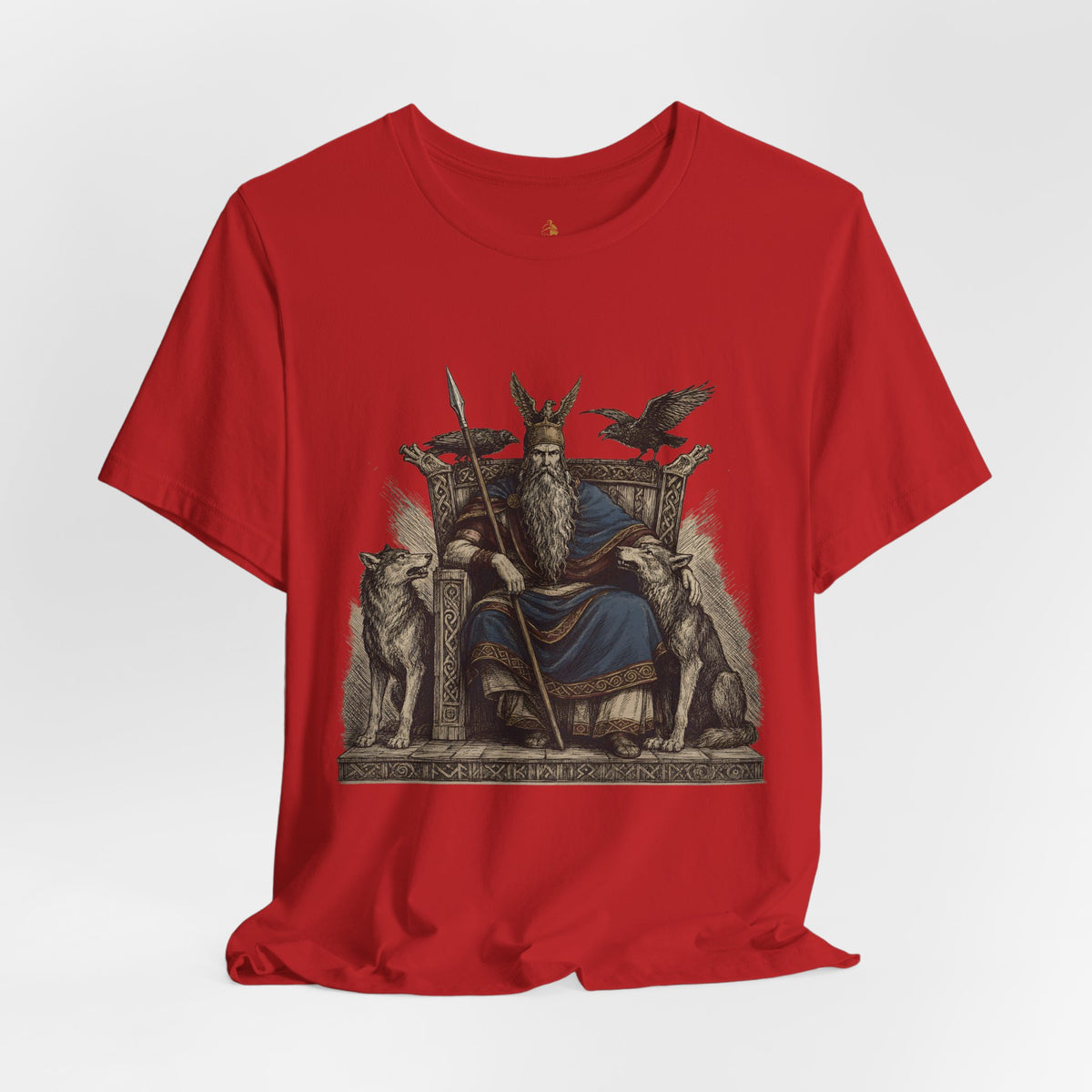 Odin Throne T-Shirt — Norse God Odin with Ravens T-Shirt