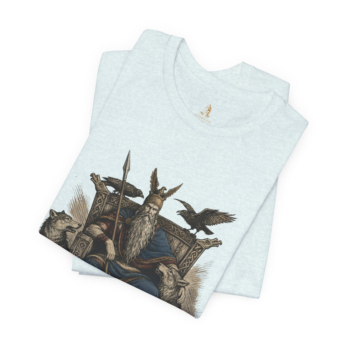 Odin Throne T-Shirt — Norse God Odin with Ravens T-Shirt