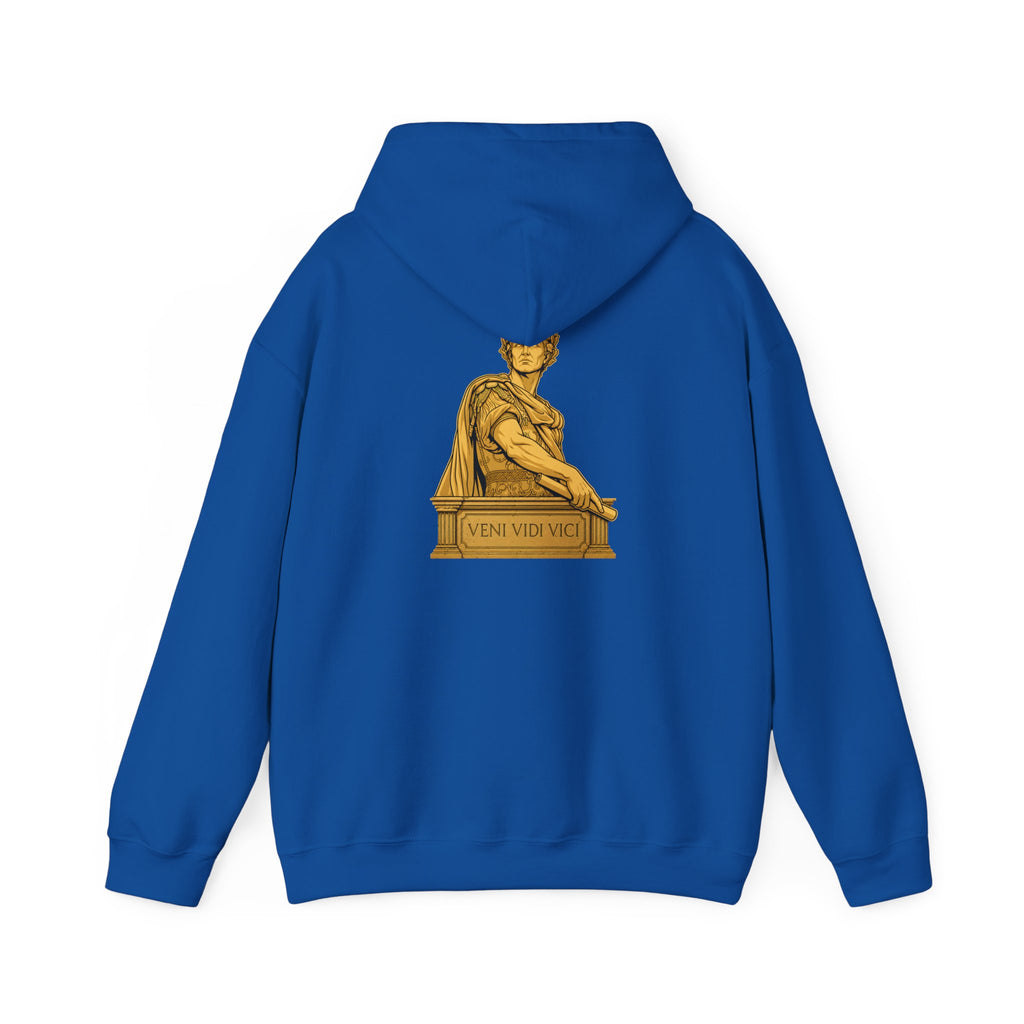 Roman Empire Hoodie with Caesar 'Veni, Vidi, Vici' Statue Print