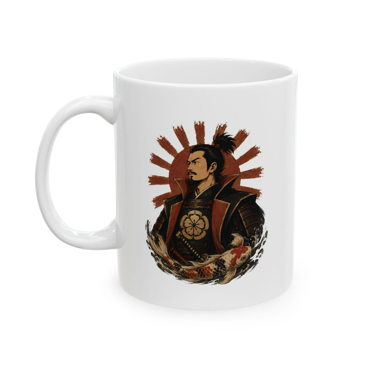 Oda Nobunaga Ceramic Mug — Rising Sun Coffee Cup 11oz