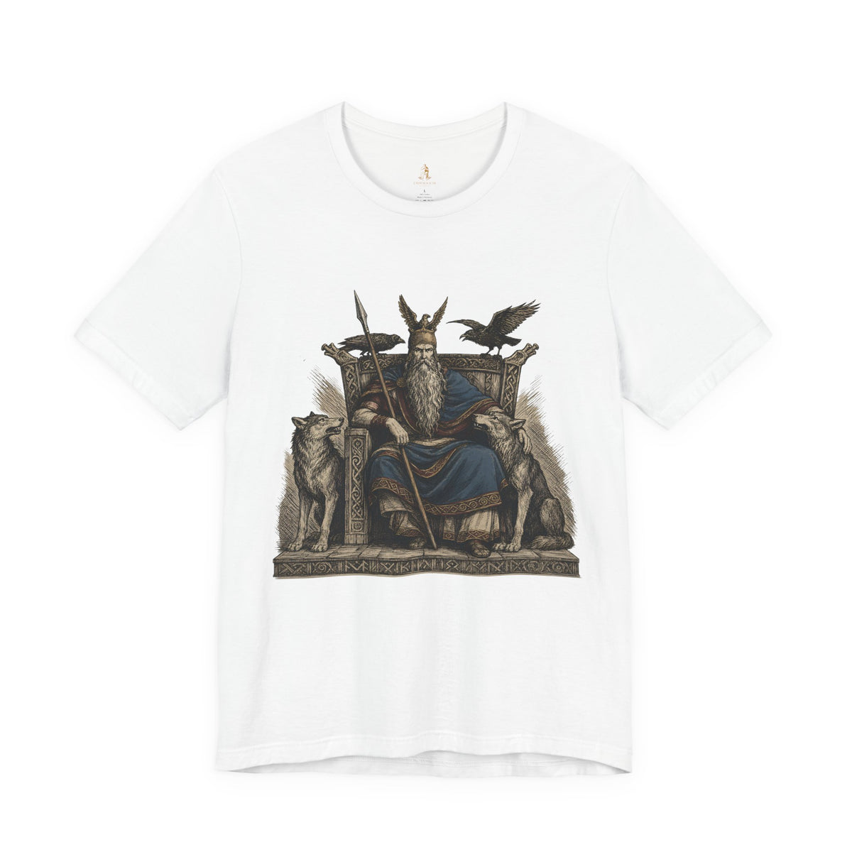 Odin Throne T-Shirt — Norse God Odin with Ravens T-Shirt
