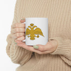 Byzantine Double-Headed Eagle Ceramic Mug — Justinian Coffee Cup 11oz