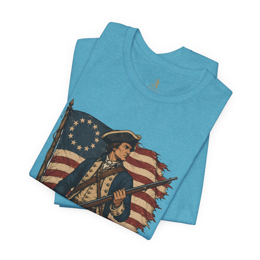 Liberty or Death Tee — Revolutionary Soldier Patriotic T‑Shirt