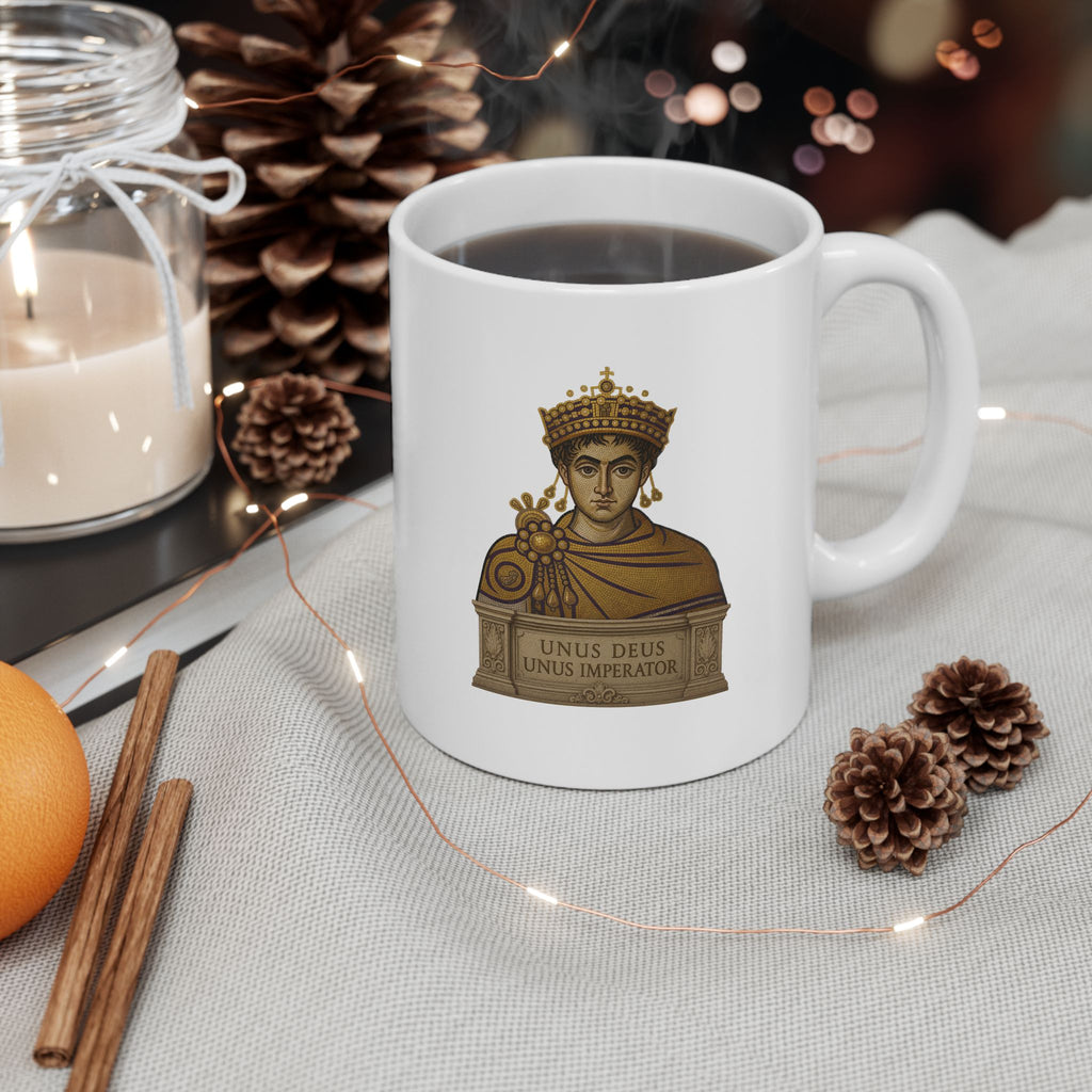 Byzantine Double-Headed Eagle Ceramic Mug — Justinian Coffee Cup 11oz