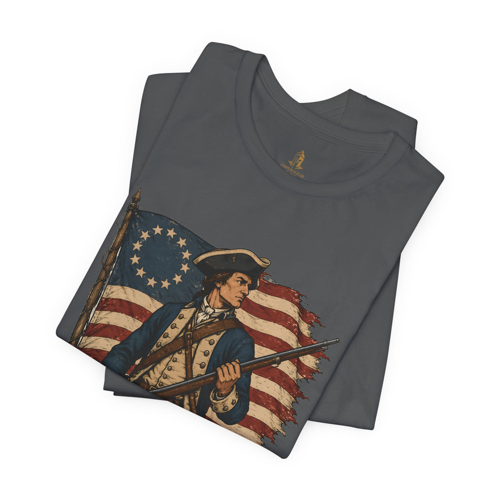 Liberty or Death Tee — Revolutionary Soldier Patriotic T‑Shirt