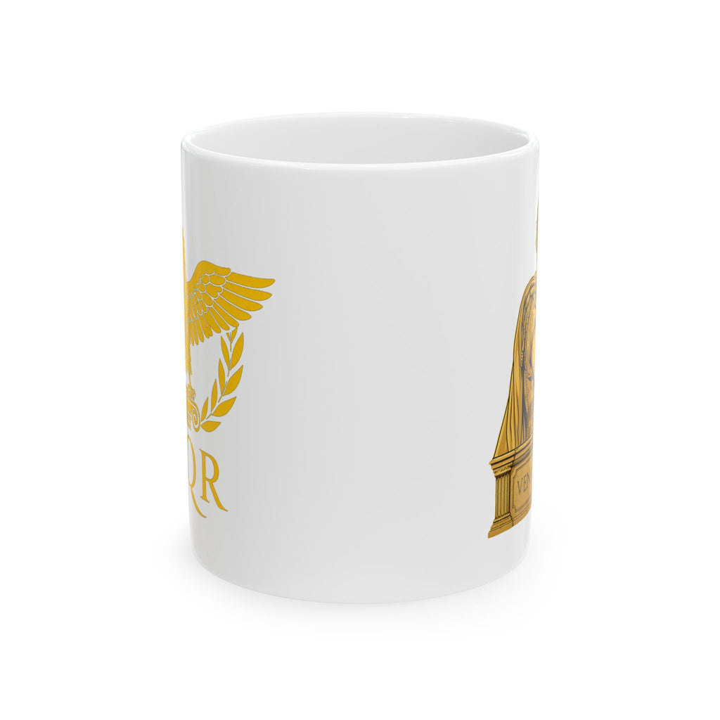 Ancient Rome SPQR Caesar Ceramic Mug — Red Roman-Style Coffee Cup