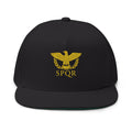 Embroidered Gold SPQR Eagle Flat Bill Cap