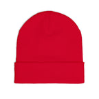 Embroidered Thor Hammer Knit Beanie — Silver Mjolnir Winter Hat