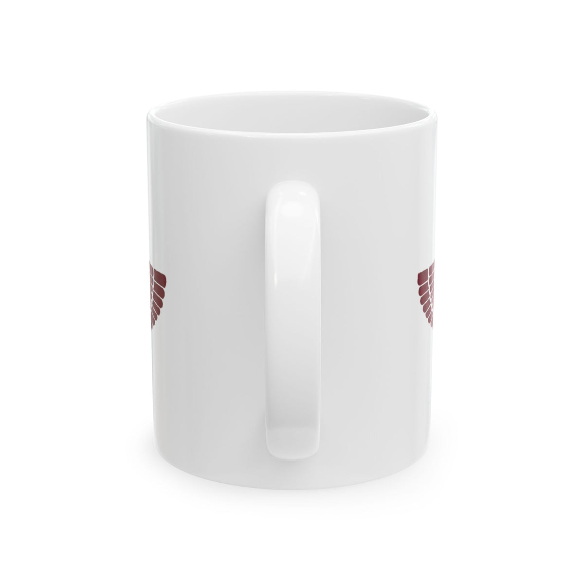Blood Red Faravahar Symbol Ceramic Mug – Persian Ancient Winged Emblem Coffee Cup (11oz