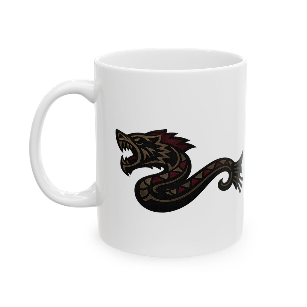 Decebalus with Dacian Wolf Symbol Coffee Mug 11oz