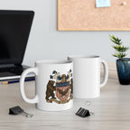 American Nation Bear Coat of Arms Concept Ceramic Mug – Vintage Patriotic 11oz Coffee Cup