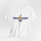 Lapis Lazuli Faravahar Zoroastrian Symbol T-Shirt – Ancient Persian Winged Sun Tee