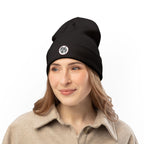 Embroidered Raven Knit Beanie — Viking Winter Hat
