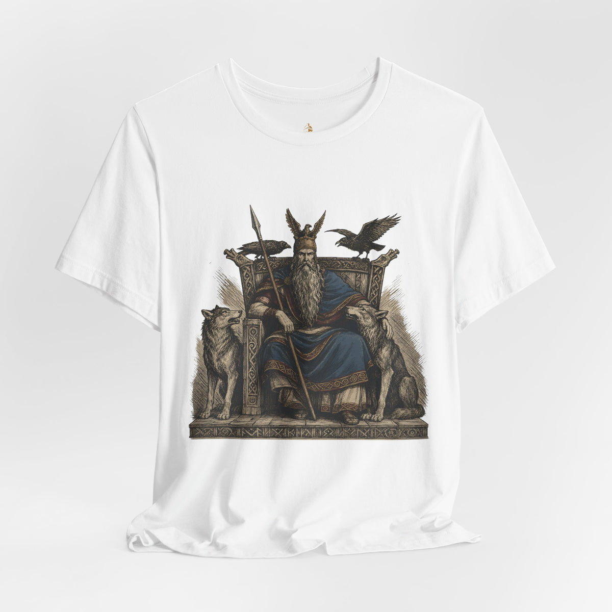 Odin Throne T-Shirt — Norse God Odin with Ravens T-Shirt