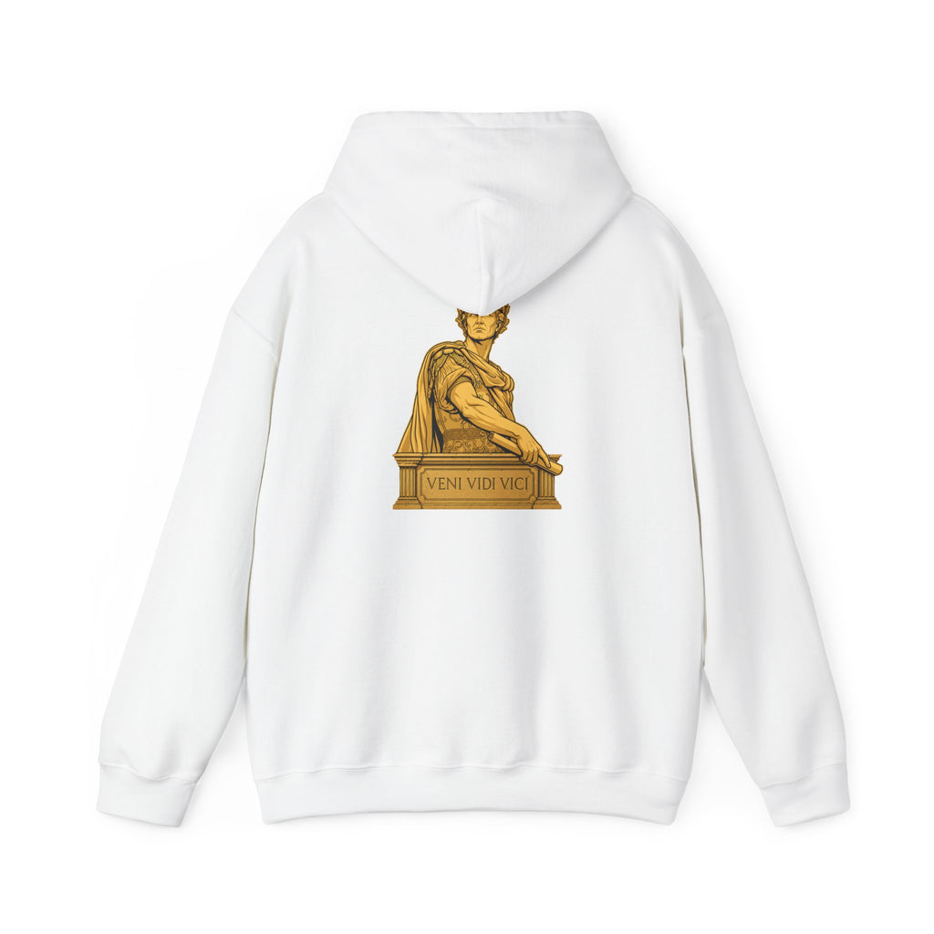 Roman Empire Hoodie with Caesar 'Veni, Vidi, Vici' Statue Print