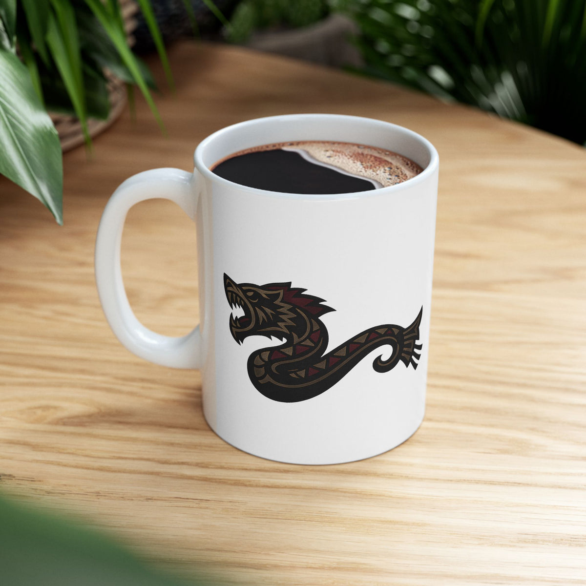 Decebalus with Dacian Wolf Symbol Coffee Mug 11oz