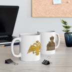Byzantine Double-Headed Eagle Ceramic Mug — Justinian Coffee Cup 11oz