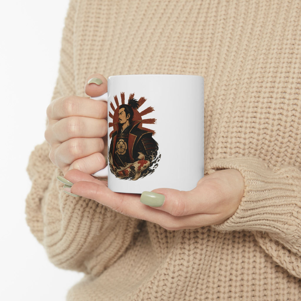 Oda Nobunaga Ceramic Mug — Rising Sun Coffee Cup 11oz