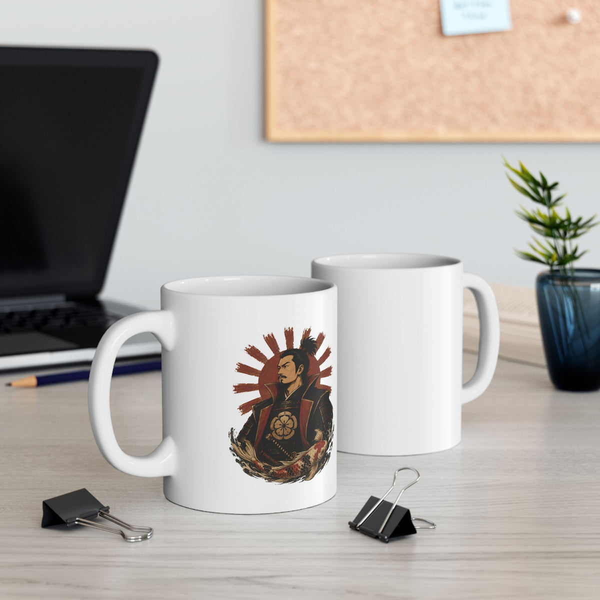 Oda Nobunaga Ceramic Mug — Rising Sun Coffee Cup 11oz