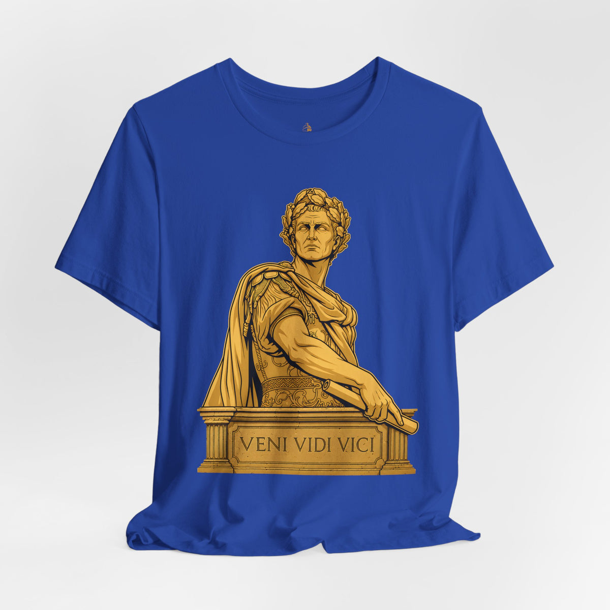 Roman Empire T-Shirt with Caesar 'Veni, Vidi, Vici' Statue Print