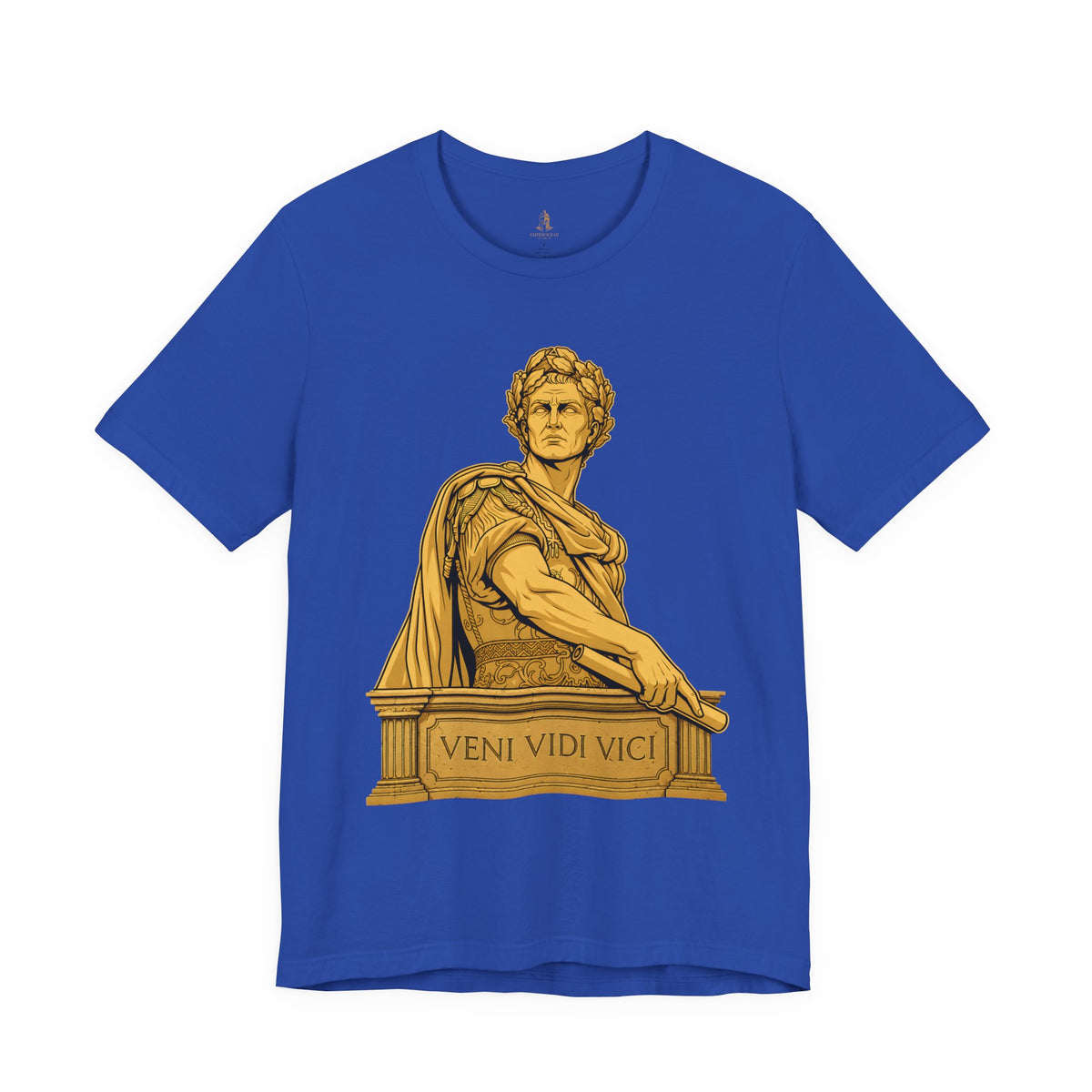 Roman Empire T-Shirt with Caesar 'Veni, Vidi, Vici' Statue Print