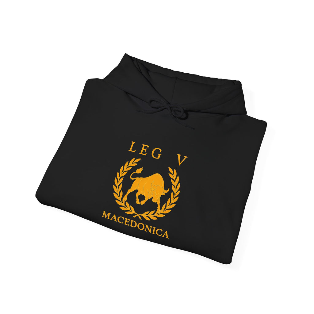 LEG V Macedonica Hoodie — Roman Legion Emblem Pullover