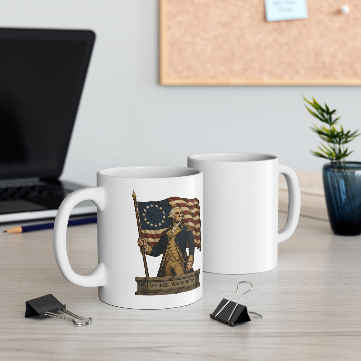 George Washington Ceramic Mug – Vintage Patriotic 11oz Coffee Cup