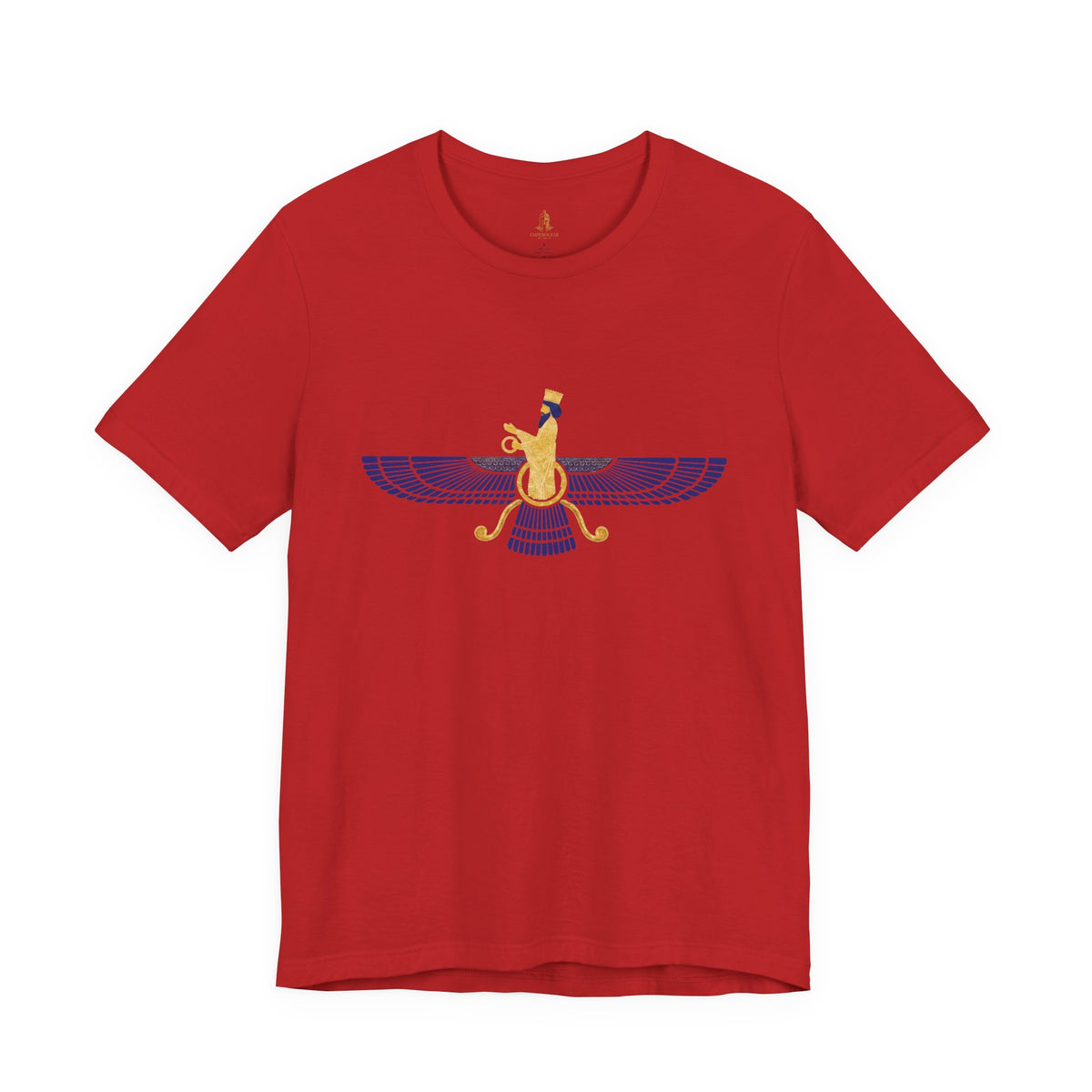 Lapis Lazuli Faravahar Zoroastrian Symbol T-Shirt – Ancient Persian Winged Sun Tee