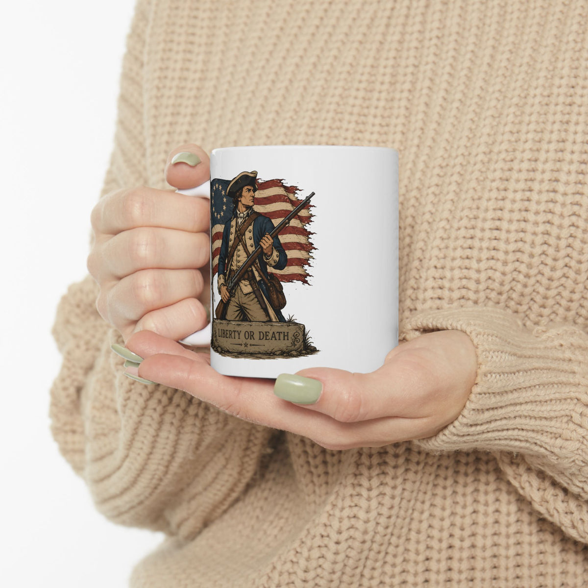 Liberty or Death Ceramic Mug – Vintage Patriotic 11oz Coffee Cup