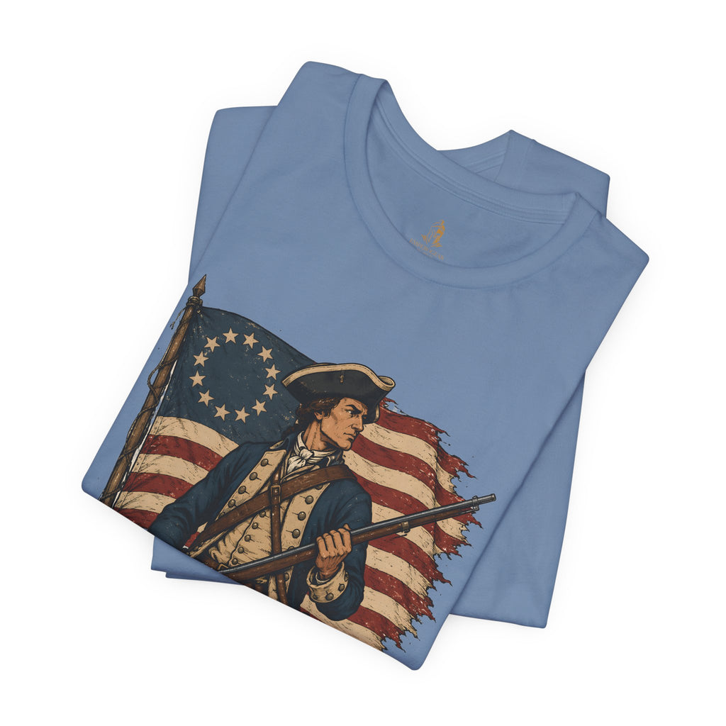 Liberty or Death Tee — Revolutionary Soldier Patriotic T‑Shirt