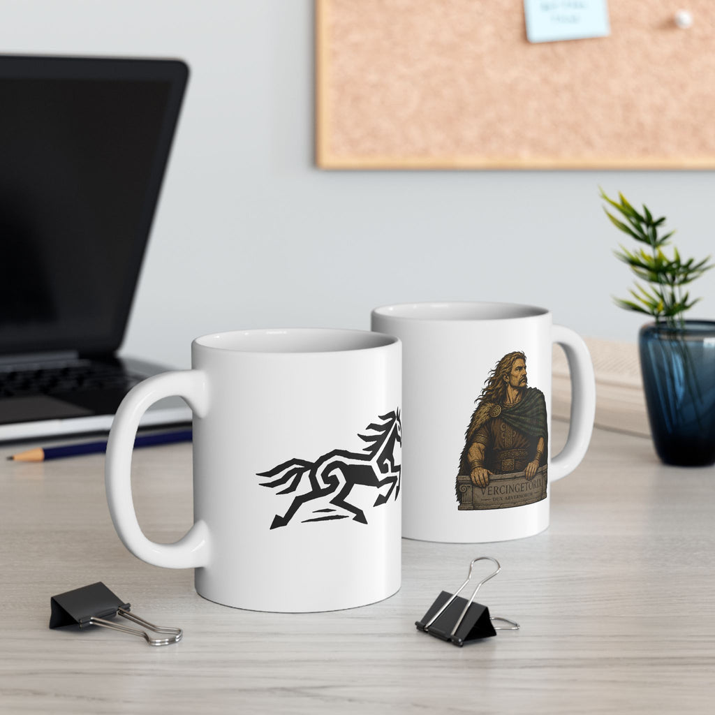 Vercingetorix with Galloping Horse Symbol Coffee Mug — 11oz