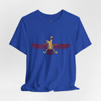 Blood Red Faravahar Zoroastrian Symbol T-Shirt — Ancient Persian Winged Sun Tee