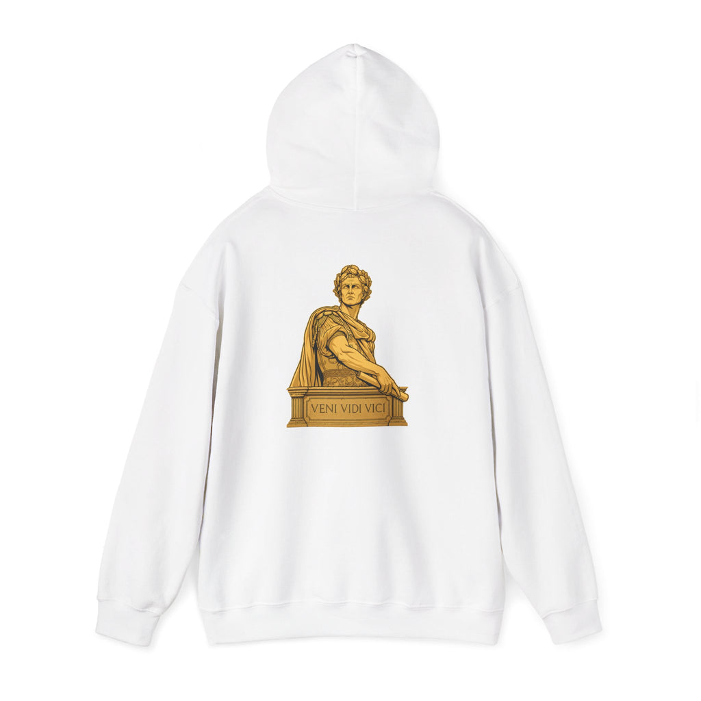 Roman Empire Hoodie with Caesar 'Veni, Vidi, Vici' Statue Print