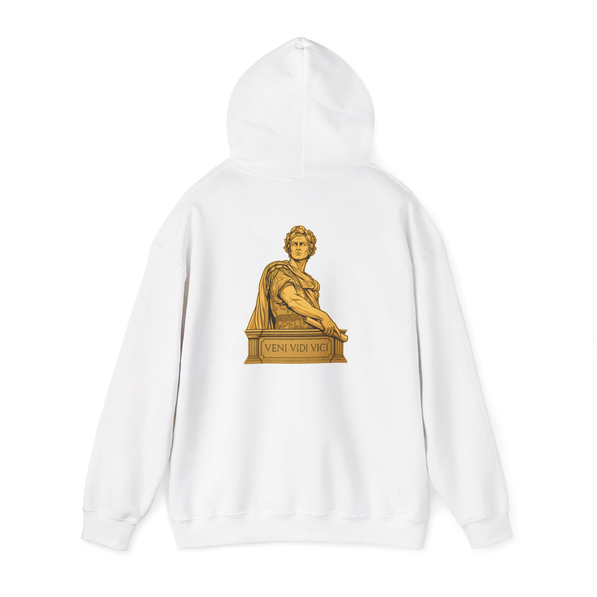 Roman Empire Hoodie with Caesar 'Veni, Vidi, Vici' Statue Print