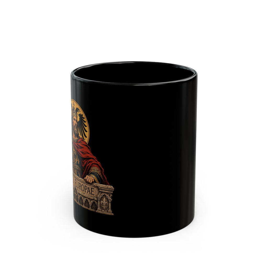 Charlemagne Black Ceramic Mug — Holy Roman Empire 11oz