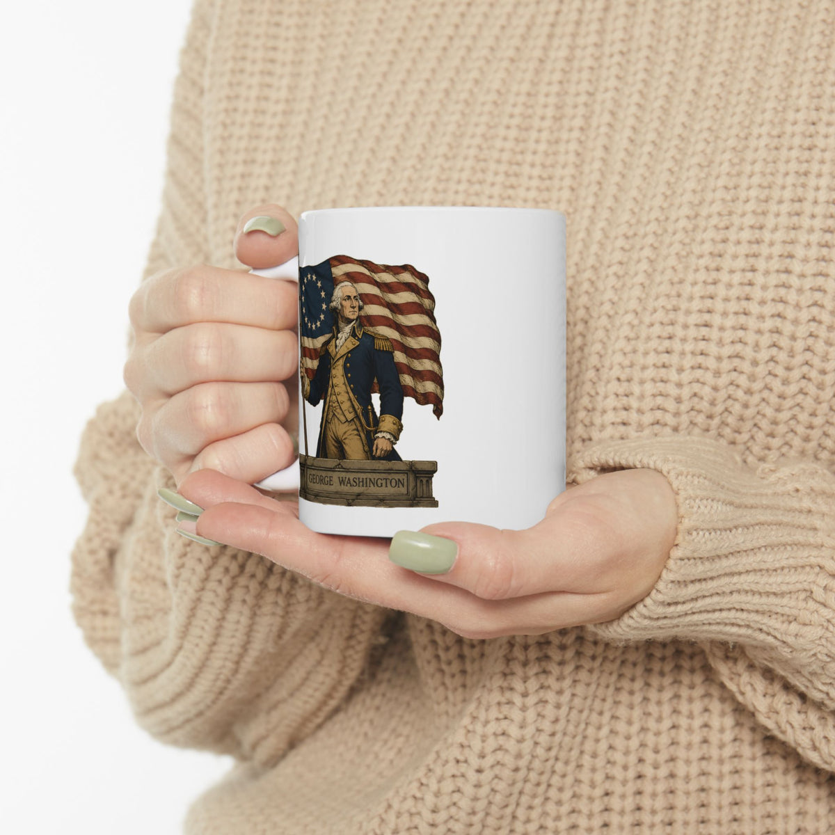 George Washington Ceramic Mug – Vintage Patriotic 11oz Coffee Cup