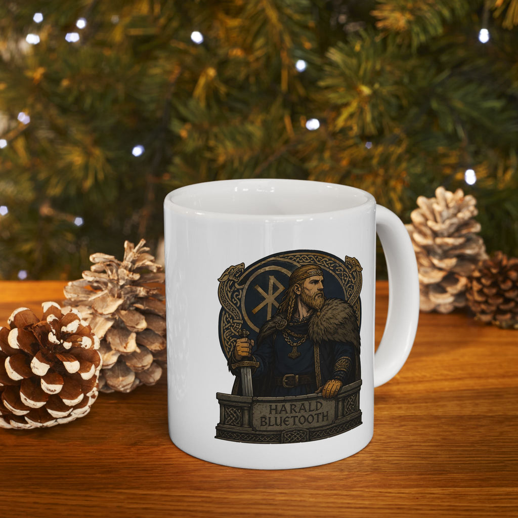 Harald Bluetooth With Raven Banner Coffee Cup 11oz