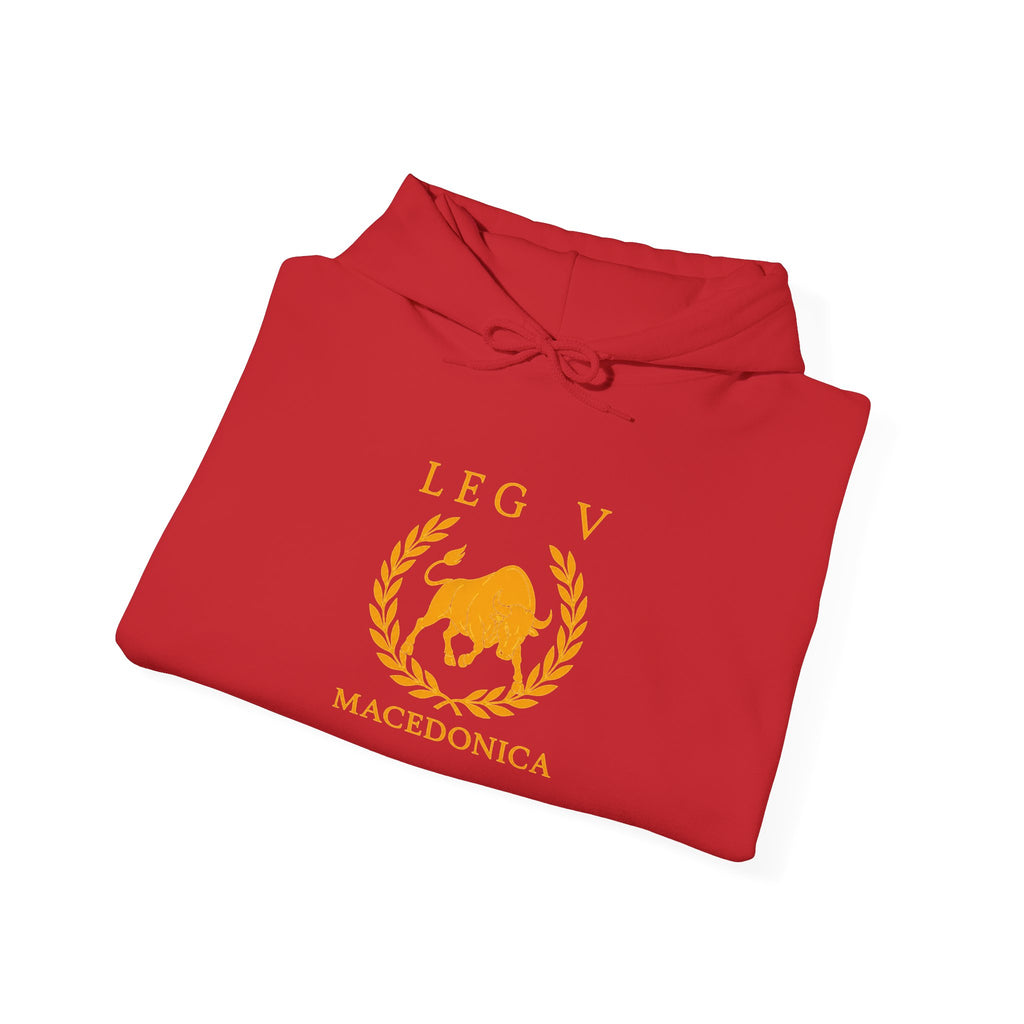 LEG V Macedonica Hoodie — Roman Legion Emblem Pullover