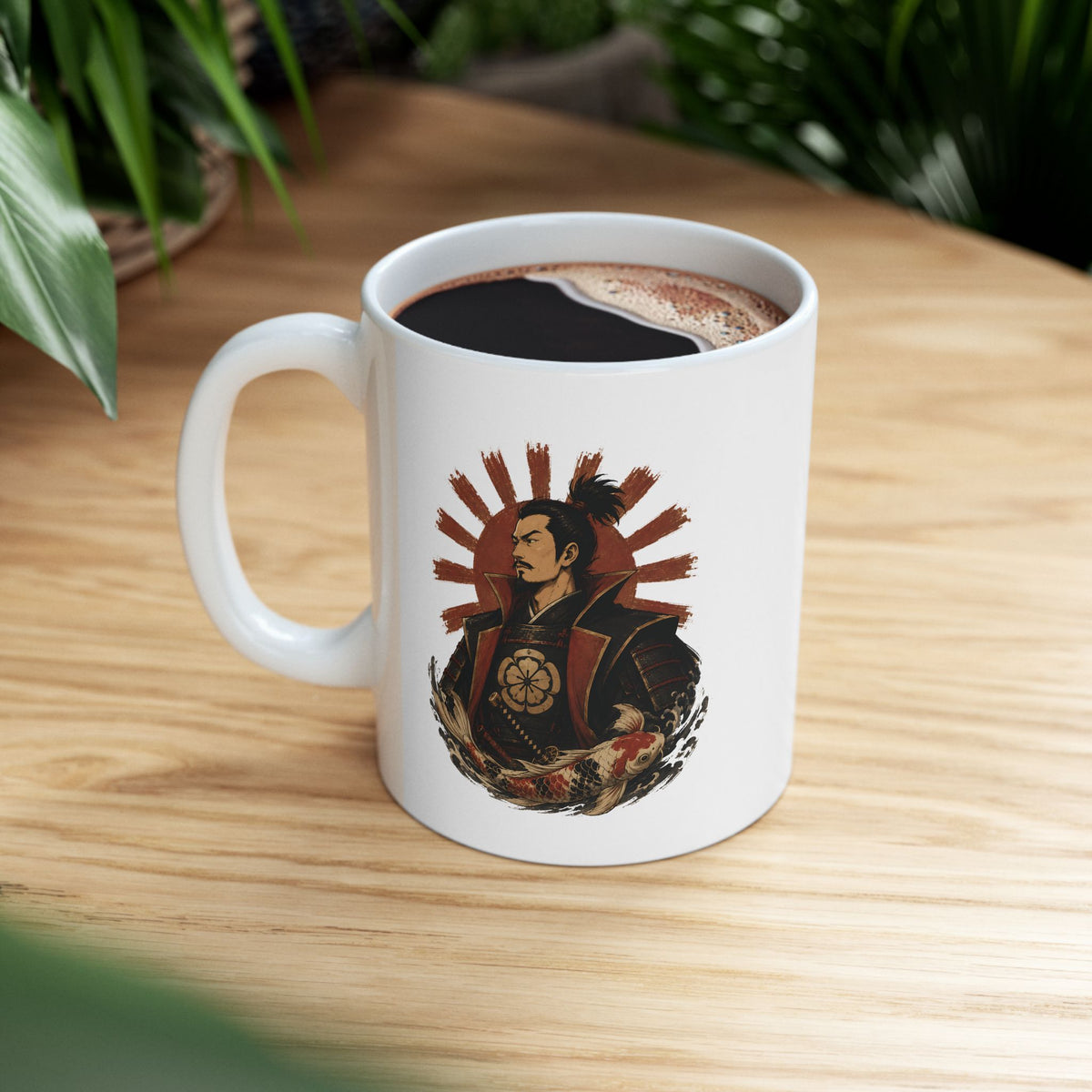 Oda Nobunaga Ceramic Mug — Rising Sun Coffee Cup 11oz