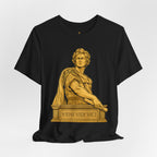Roman Empire T-Shirt with Caesar 'Veni, Vidi, Vici' Statue Print