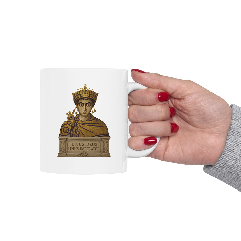 Byzantine Double-Headed Eagle Ceramic Mug — Justinian Coffee Cup 11oz