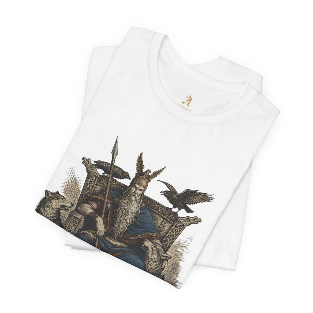 Odin Throne T-Shirt — Norse God Odin with Ravens T-Shirt