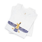 Lapis Lazuli Faravahar Zoroastrian Symbol T-Shirt – Ancient Persian Winged Sun Tee