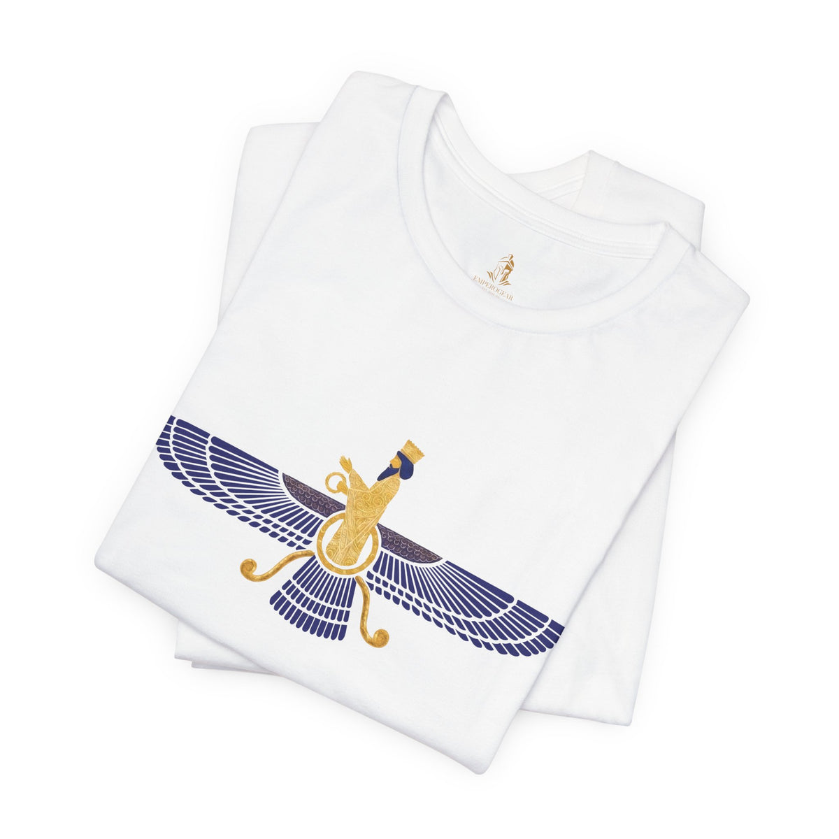 Lapis Lazuli Faravahar Zoroastrian Symbol T-Shirt – Ancient Persian Winged Sun Tee