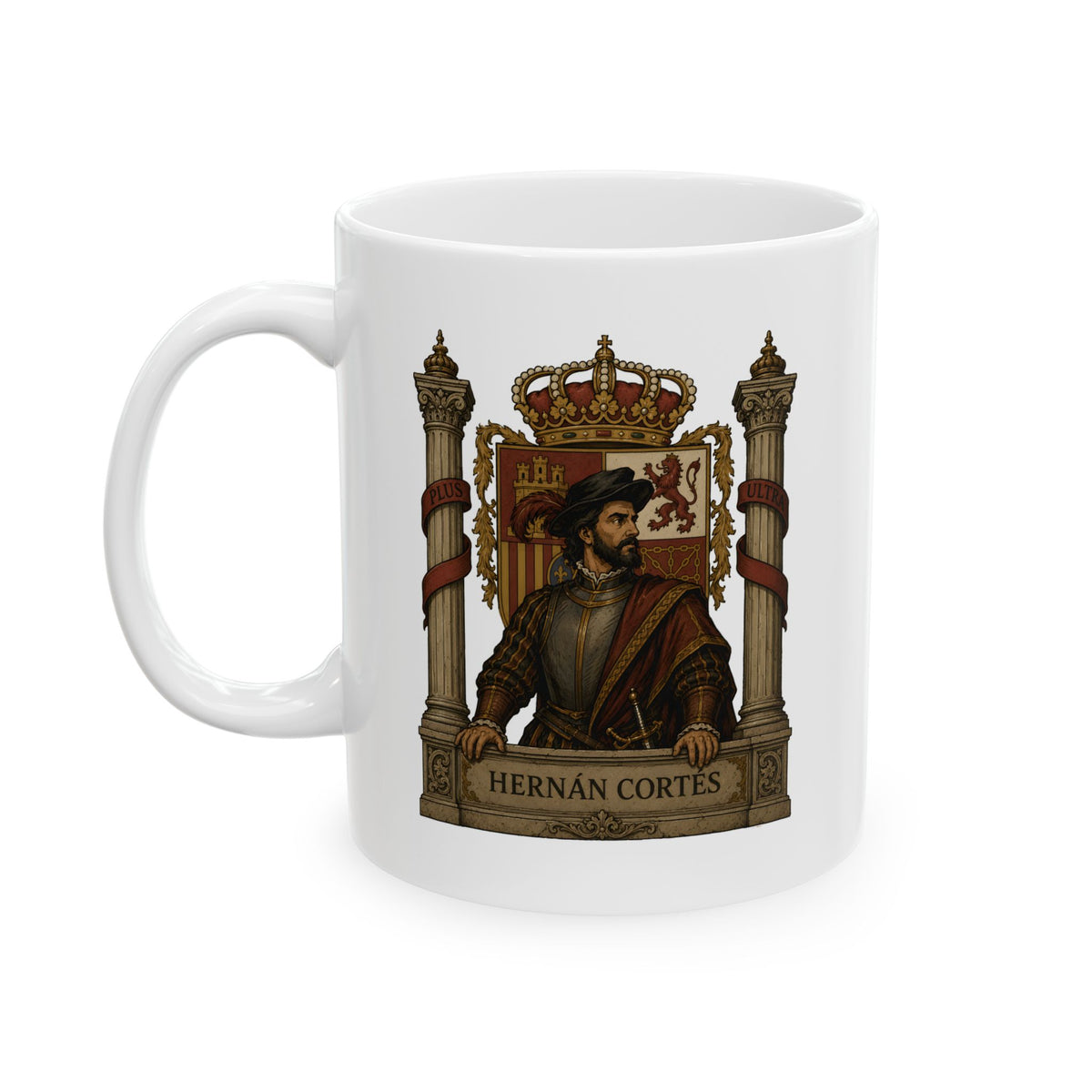 Hernán Cortés Ceramic Mug — Coffee Cup 11oz