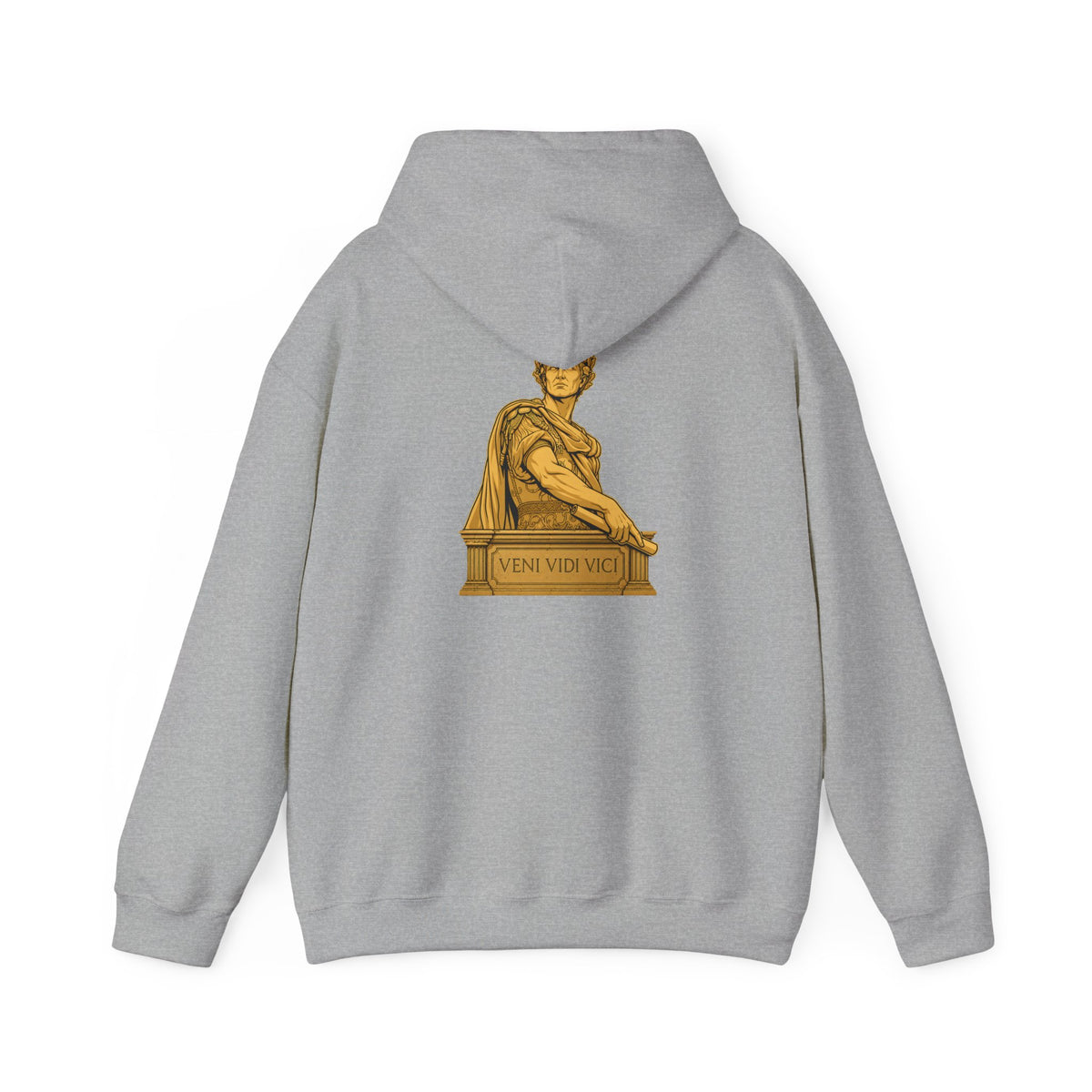 Roman Empire Hoodie with Caesar 'Veni, Vidi, Vici' Statue Print