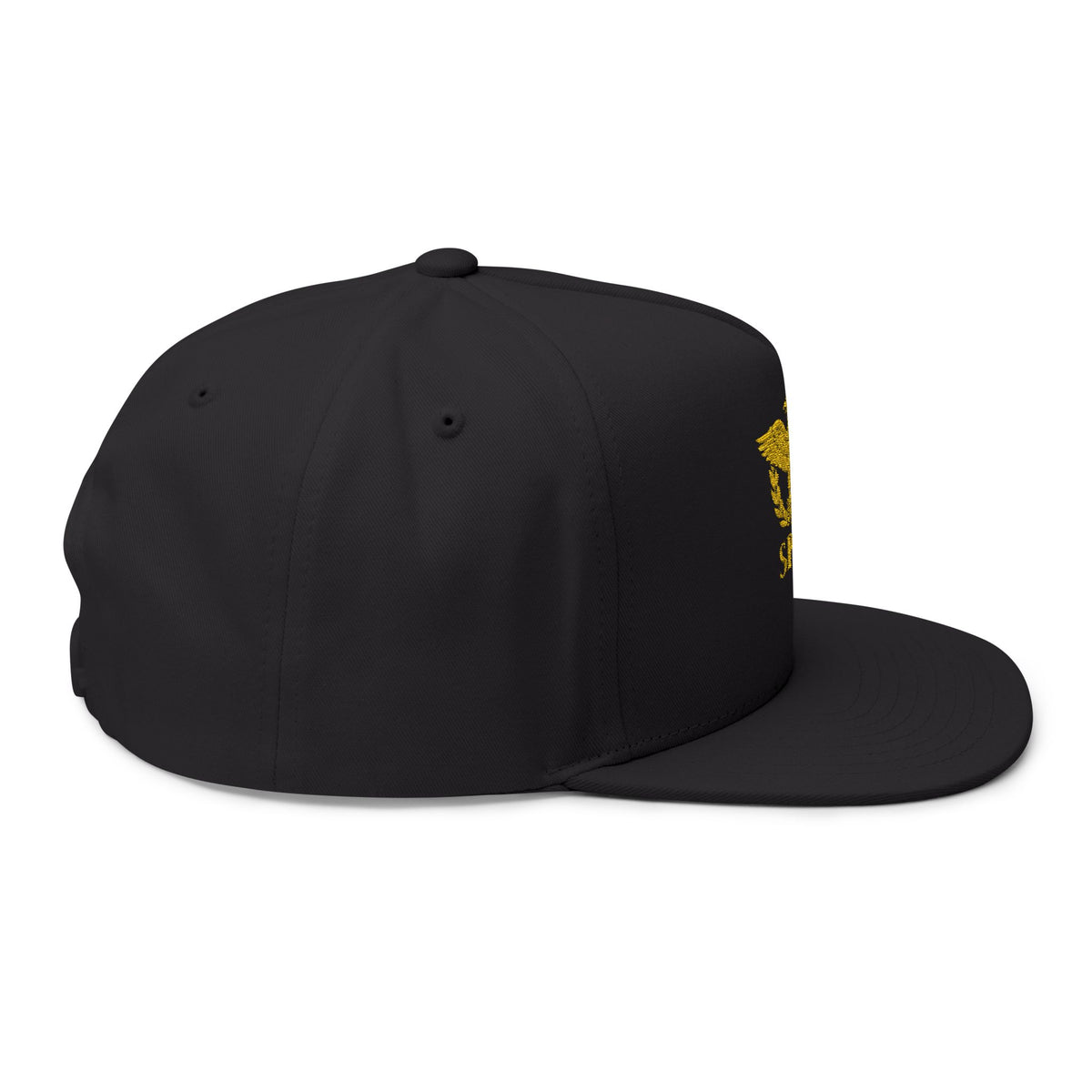 Embroidered Gold SPQR Eagle Flat Bill Cap