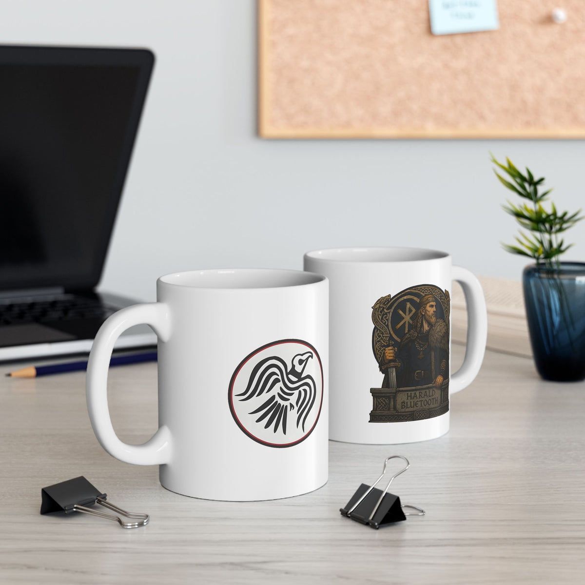 Harald Bluetooth With Raven Banner Coffee Cup 11oz