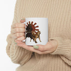 Samurai with Akita Inu Ceramic Mug —  Coffee Cup 11oz
